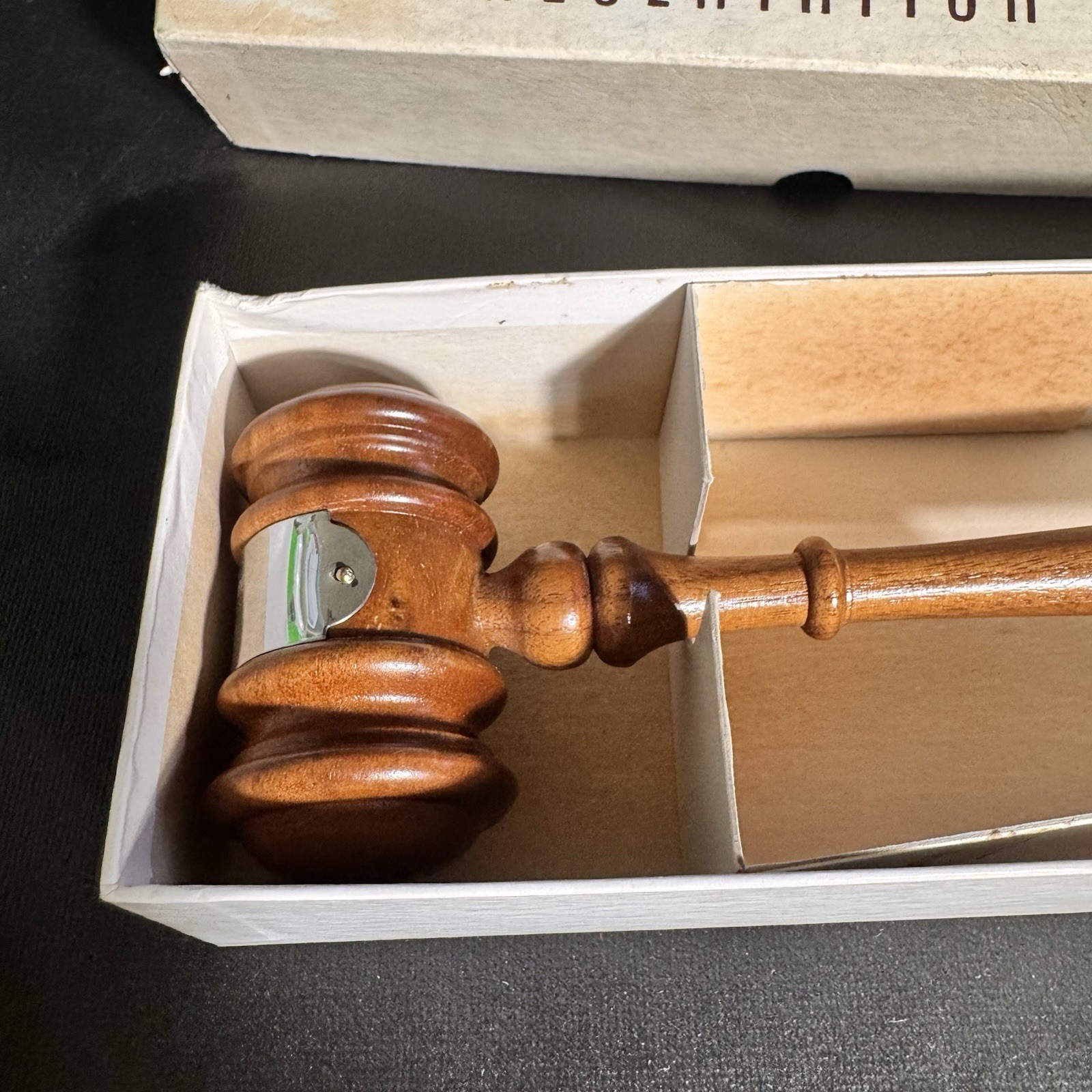 Vintage Drueke Presentation Gavel Wood Engraved Inscribed w/ Box