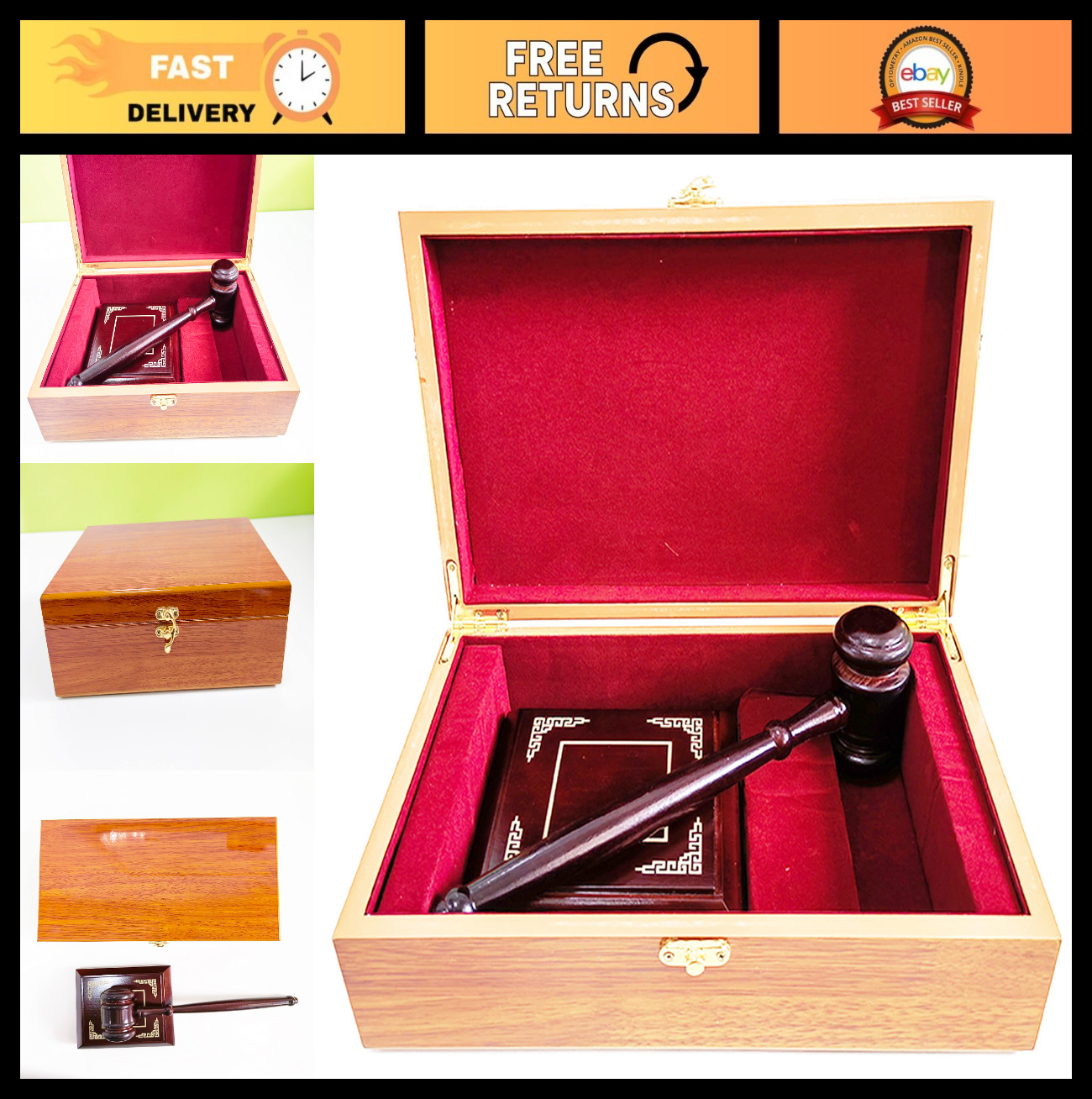 Premium Wooden Gavel and Block Set – Ideal Judge’s Gift, Courtroom Accessory