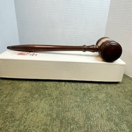 Symbol of Leadership Wood Gavel with Gold Band Made in America 10.5 Inch