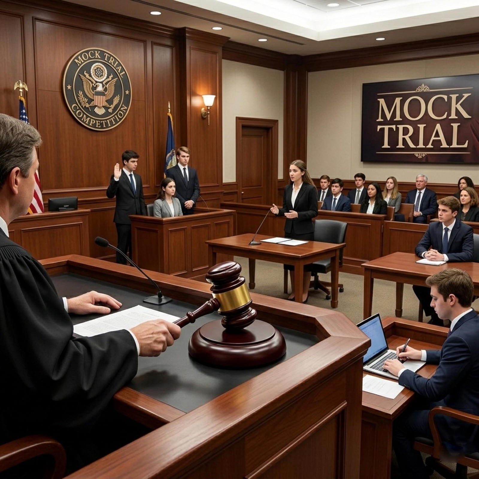 Wooden Gavel & Block Set – Loud Clear Sound for Mock Trials, Meetings, Auctions,