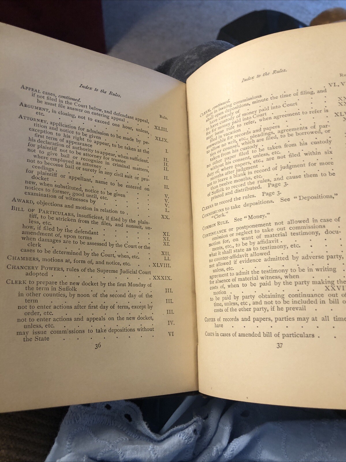 1874 BOOK – RULES Of The Superior Court Boston Suffolk Co Jos. A. Willard Clerk