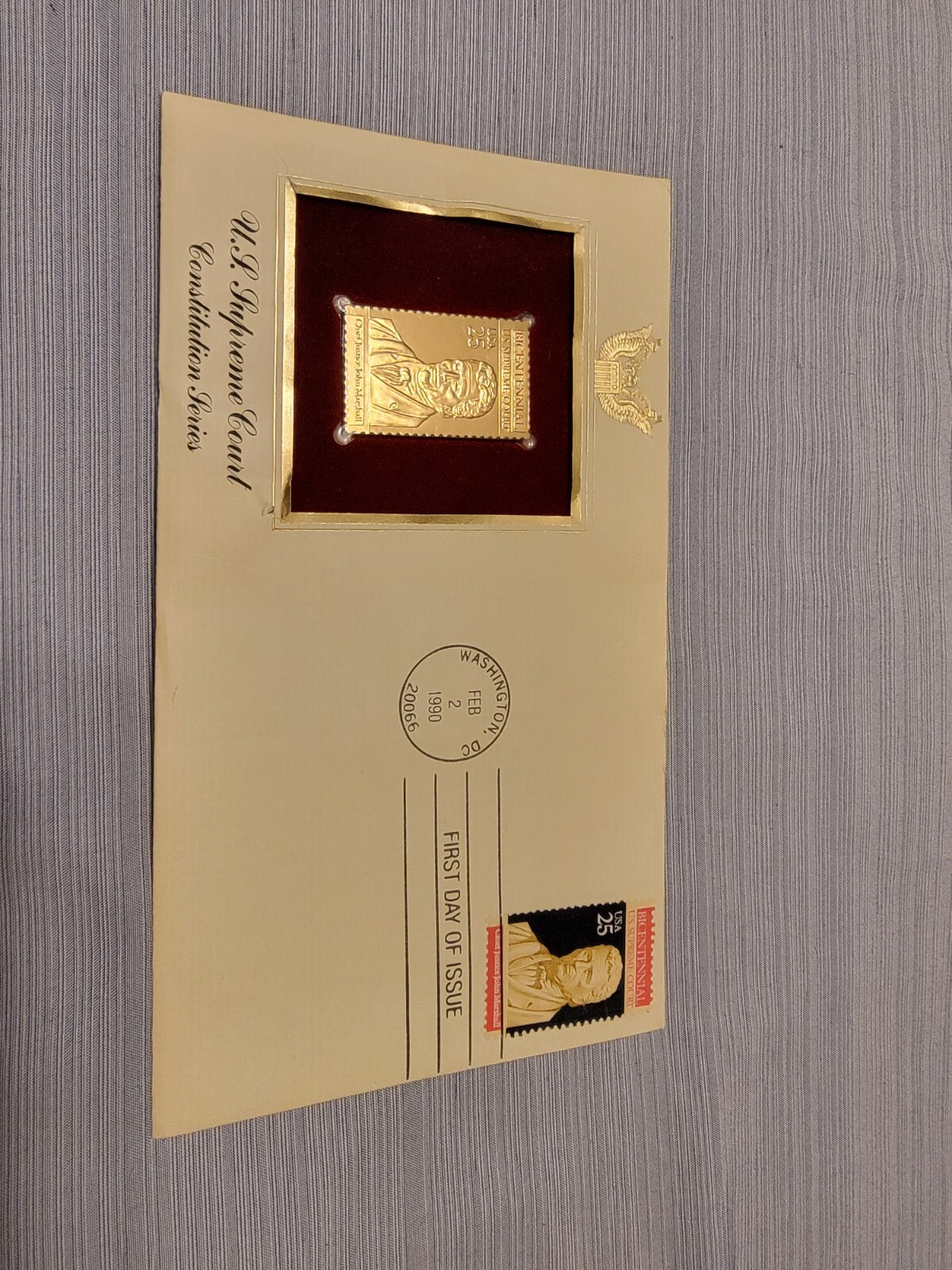 23K Gold Stamp Bicentennial U.S. Supreme Court Justice John Marshall Stamp
