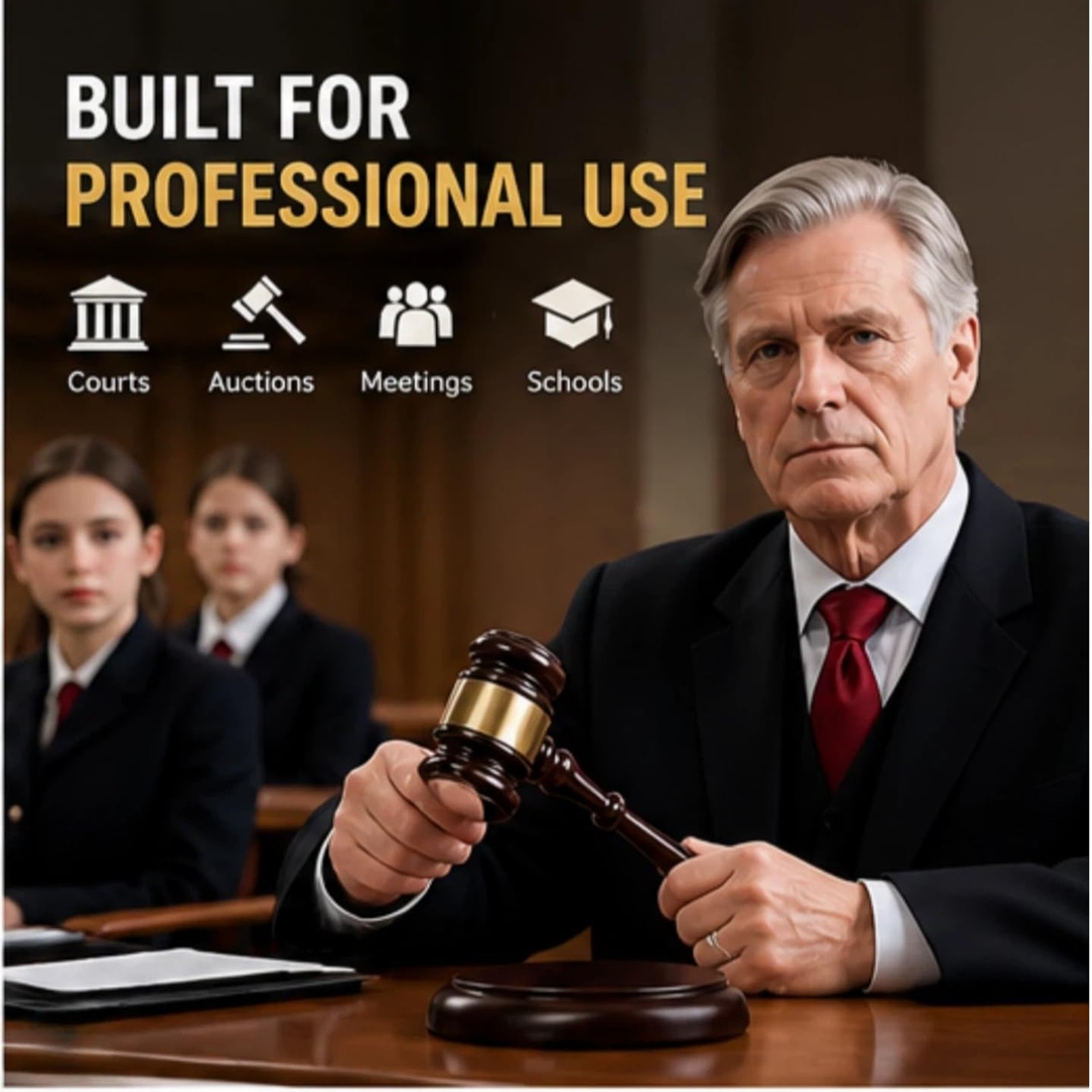 Premium Wooden Gavel and Sound Block Set, Wine Red Judge Gavel for Lawyers, Judg