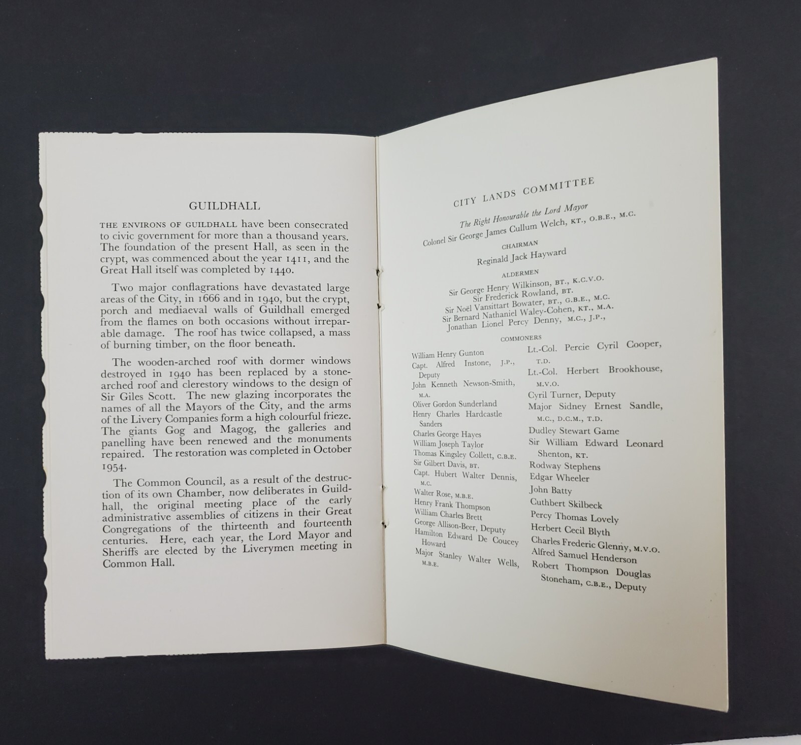 1957 American Bar Lawyer Convention ABA Invitation Guildhall London England UK