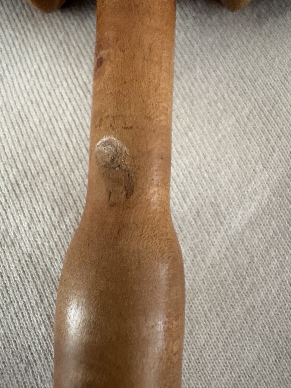 Antique Treen Turned Wood Gavel Metal Ends 1920s Black Walnut (?) 7.6 Ounces