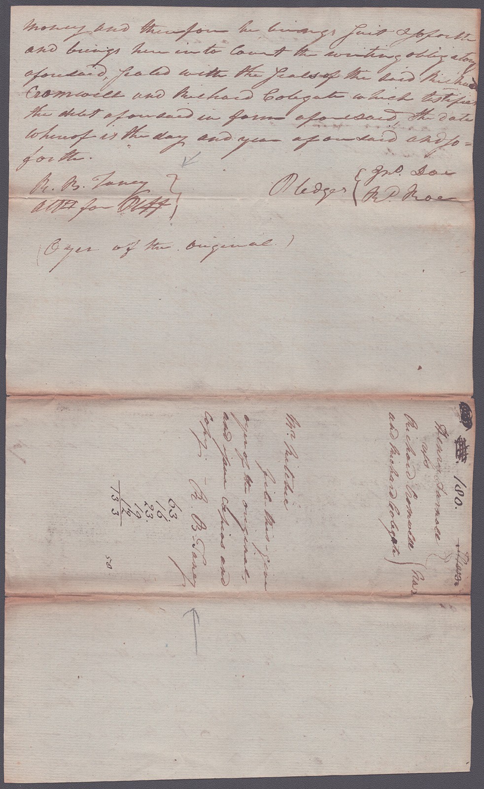 ROGER B. TANEY – AUTOGRAPH DOCUMENT TWICE SIGNED 10/12/1799