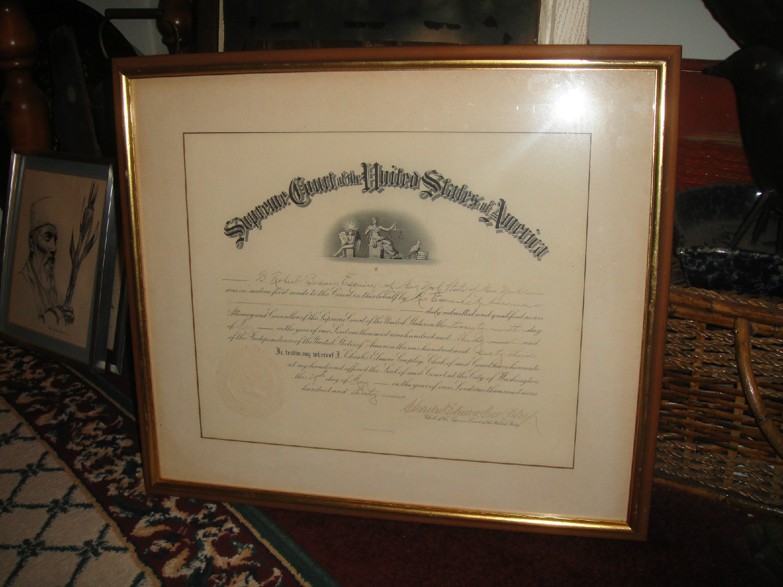 Antique U.S. Supreme Court Appointment Document New York 1930’S RARE Borduer