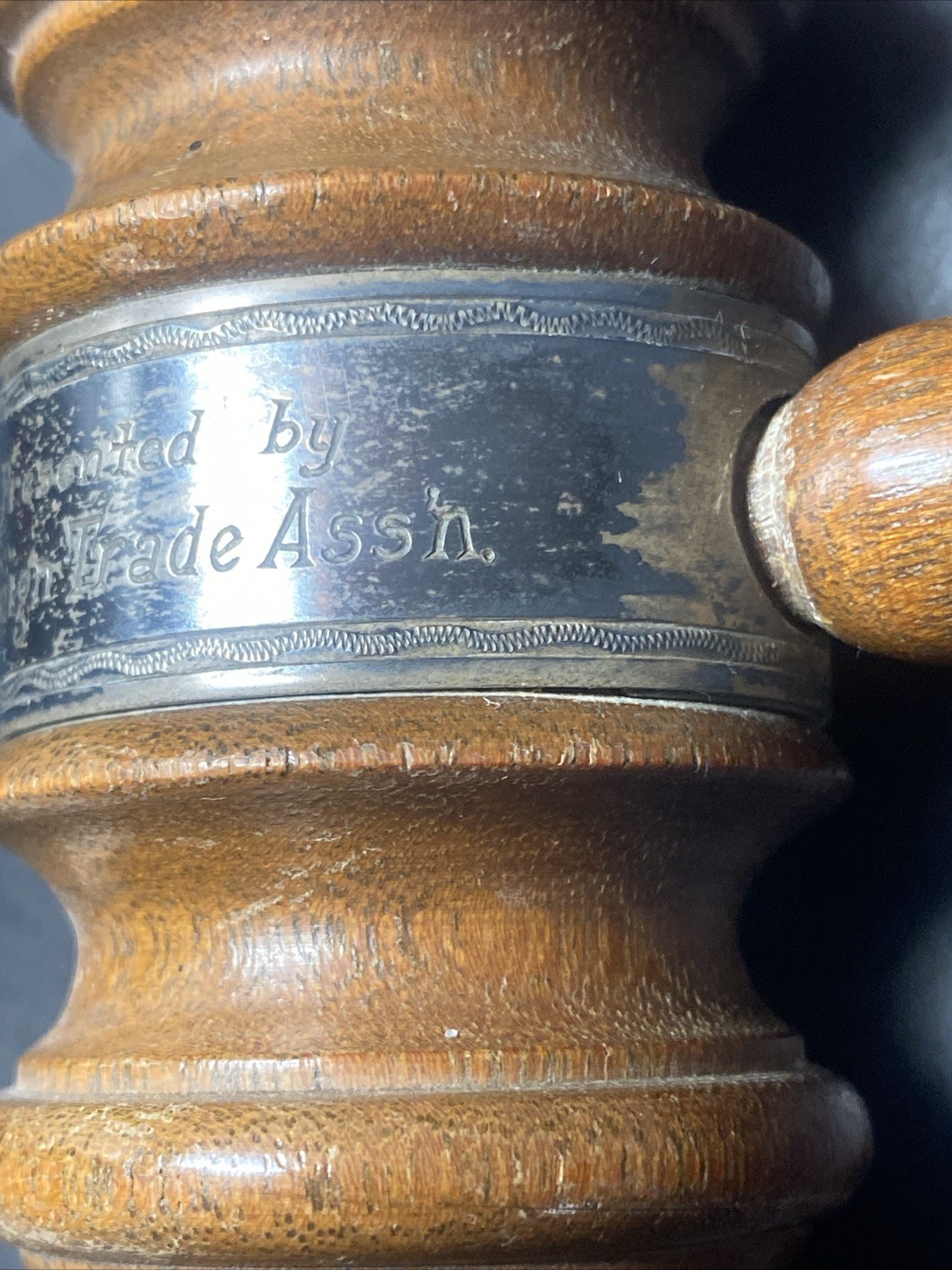 Vtg Wooden Walnut Gavel 8 1/2” Engraved To Write A Mitchell 1941 American Legion