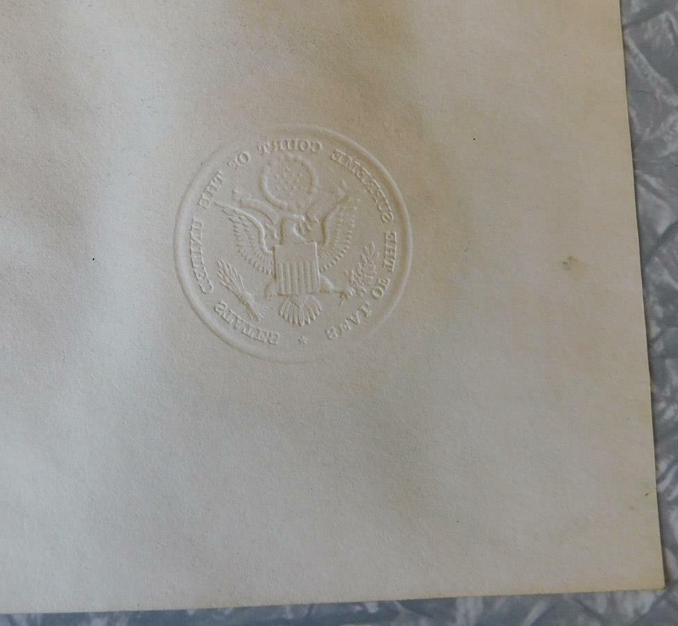 1966 Bar Admission Certificate to Supreme Court of The United States America USA