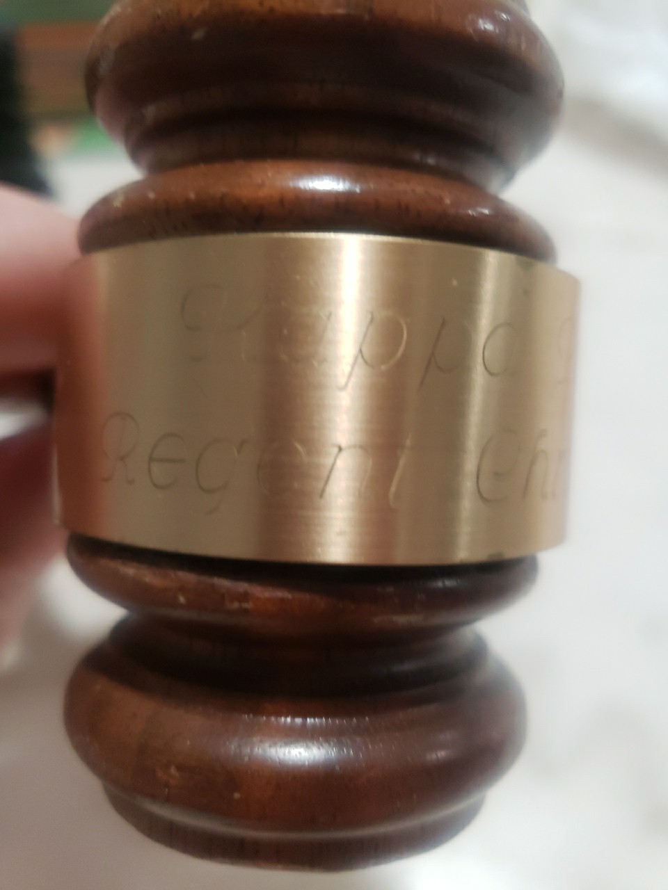 Professional Wood Gavel with Brass Band – Made in USA