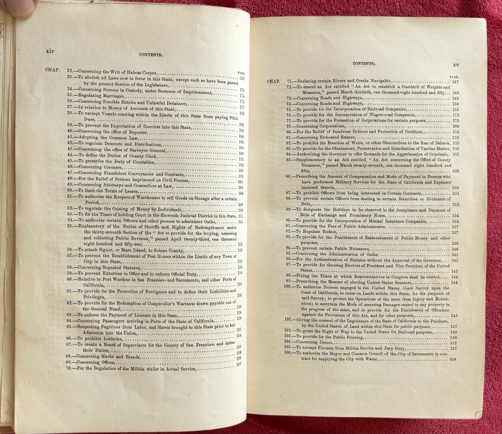 1850s COMPILED LAWS OF CALIFORNIA PASSED IN LEGISLATURE SESSIONS – RARE EDITION