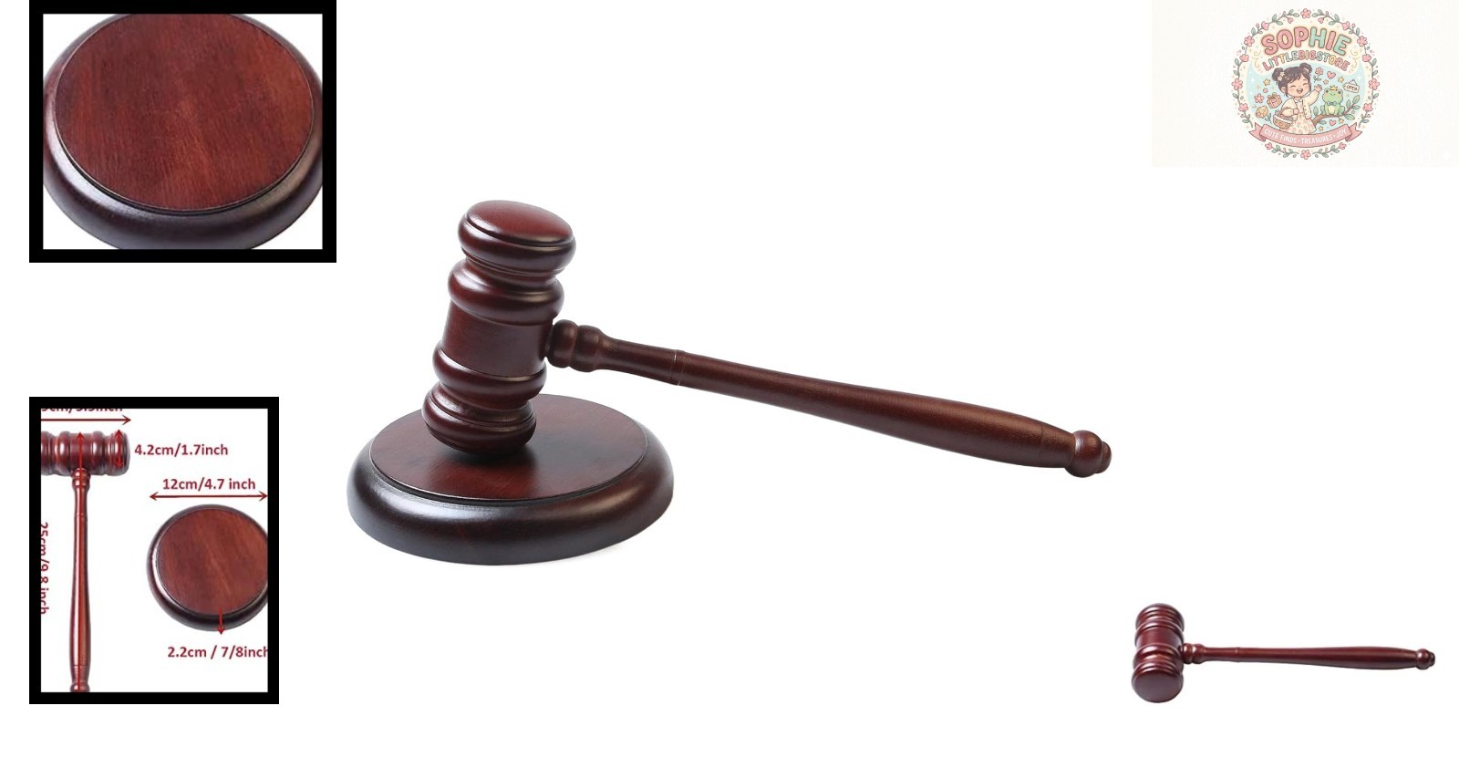 Elegant Handmade Gavel with Round Block – Perfect for Law Professionals & Gifts