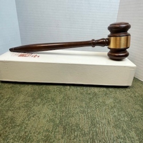 Symbol of Leadership Wood Gavel with Gold Band Made in America 10.5 Inch