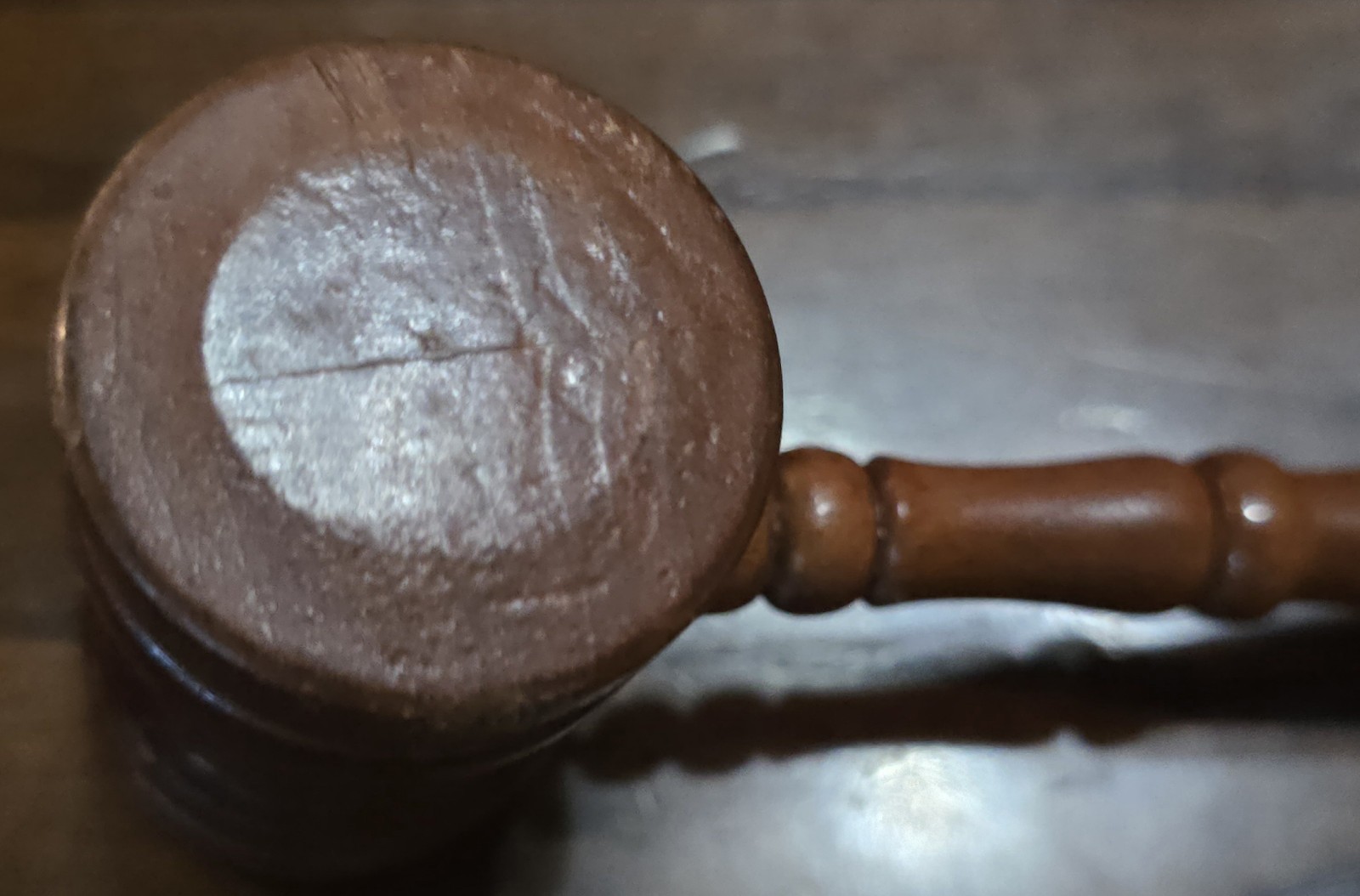 Vintage 7.5″ Inch Wooden Gavel 3.25″ Long.. 1.5″ Round Piston Head Wood Hammer