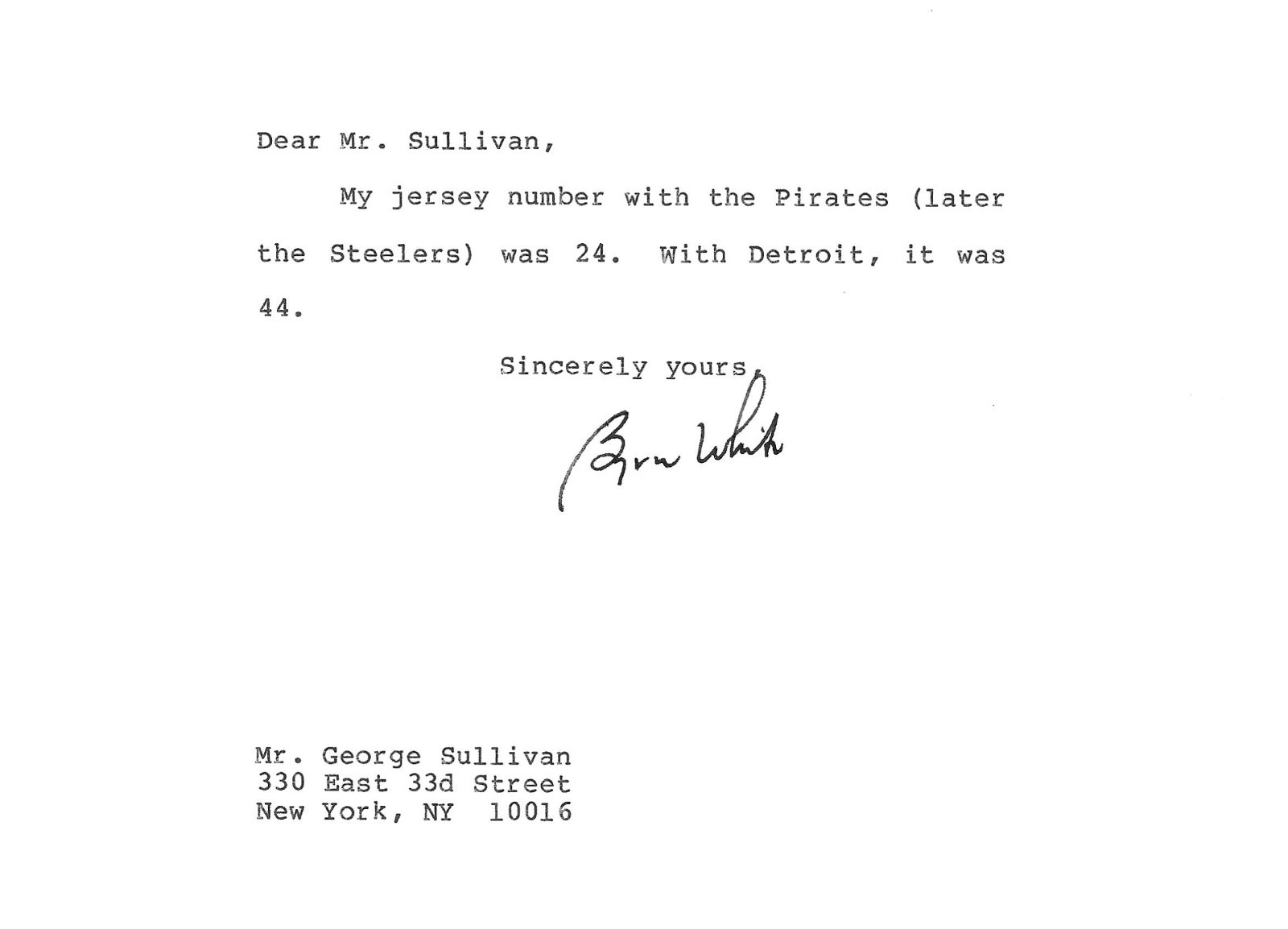 Supreme Court Justice White Comments On Football Career To New York Writer