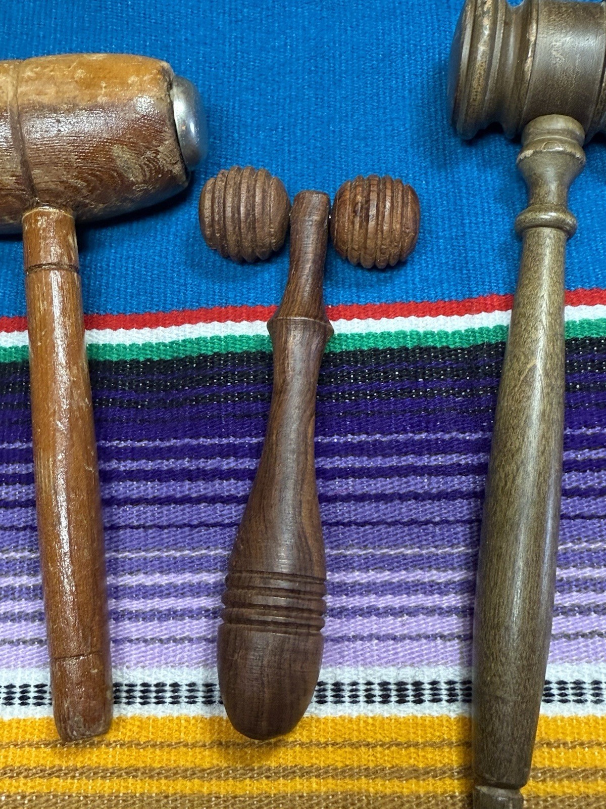 Vintage Wooden Gavels Set of 3