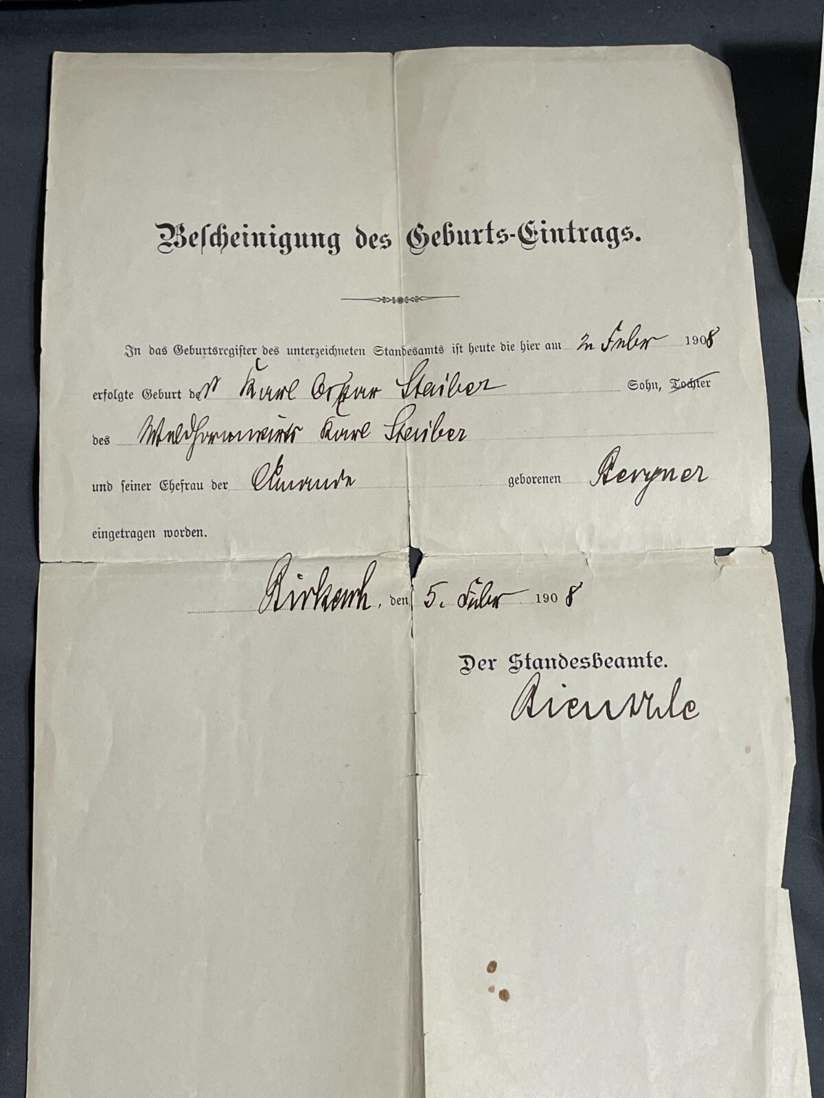 1896 Pennsylvania UNITED STATES CITIZENSHIP Certificate Document ORIGINAL German