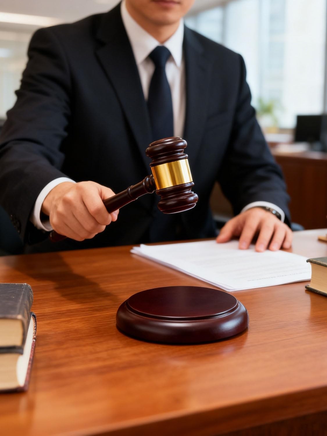 Perfect Desk Accessory, Wooden Gavel and Sound Block Set for Lawyers, Judges, Ch