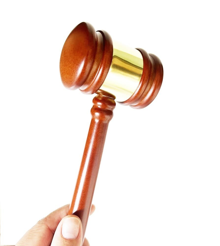 Handcrafted Wooden Gavel & Block Set – Ideal Desk Accessory for Judges, Lawyers,