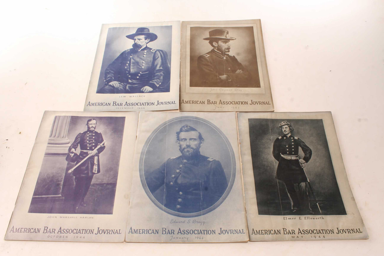 5 Vintage 1940s American Bar Association Journal Magazines Civil War Officer Cov
