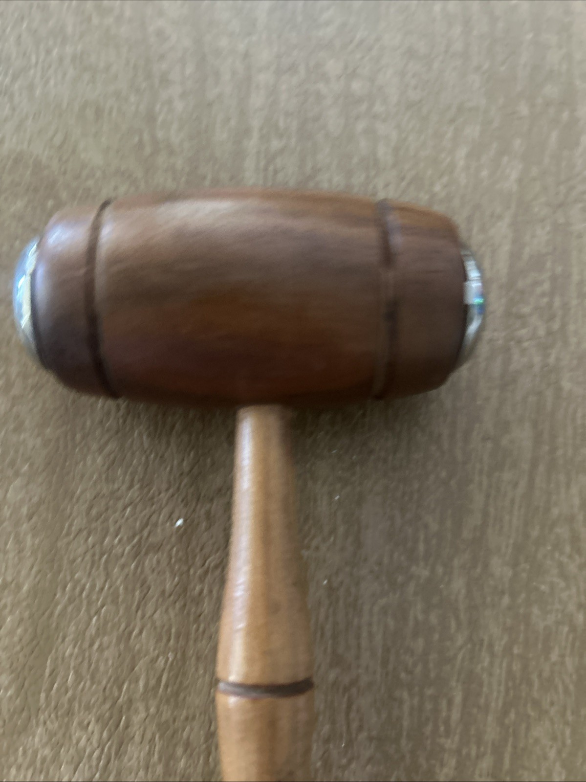 Vintage Judge/Auctioneer Gavel With Metal Strike Plates