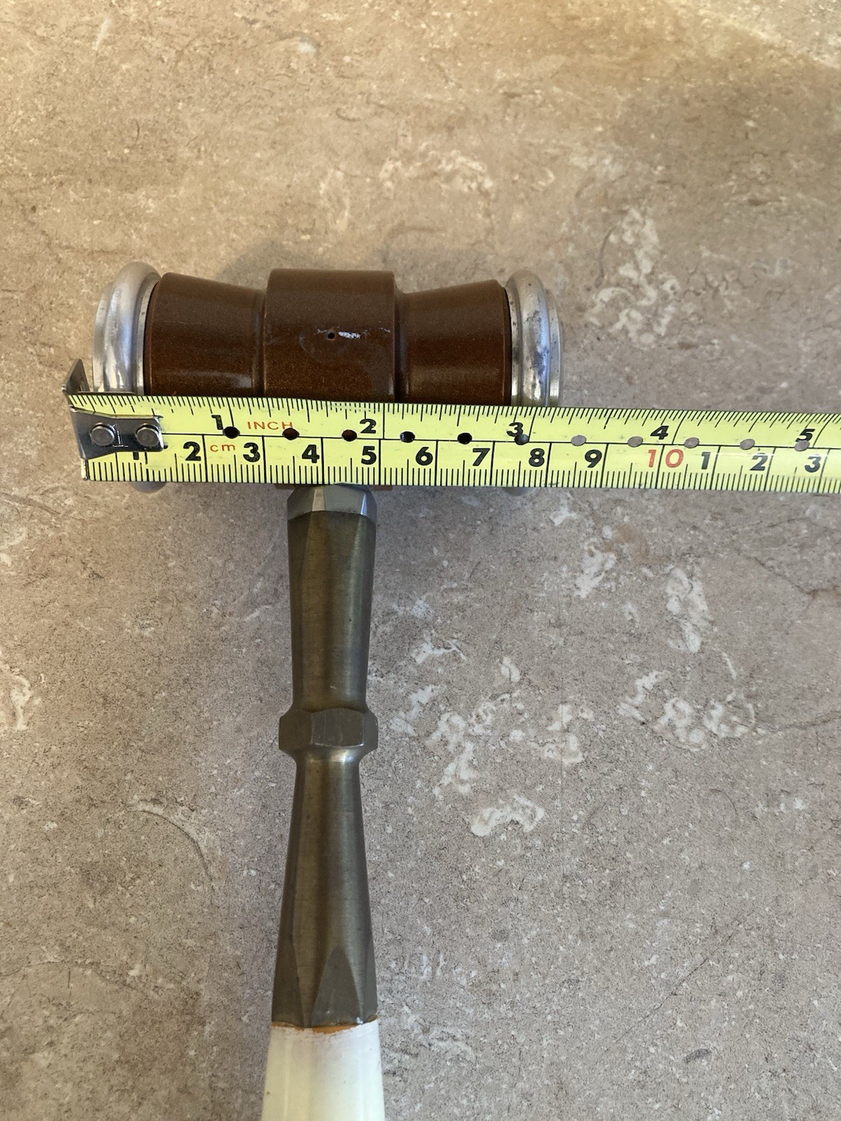 Vintage 11” Wooden Gavel w/ Metal Ends Auctioneer Judge Meeting Hammer Retro