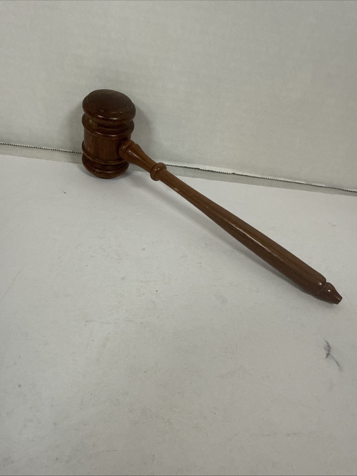 Vintage Wood Gavel 9 Inch Long Fraternal Judge Lawyer Auctioneer USA