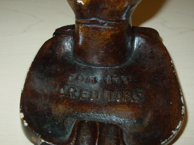 Vintage Handmade Ceramic «For My Creditors» Stained ‘The Finger’ Ash Tray (VG)