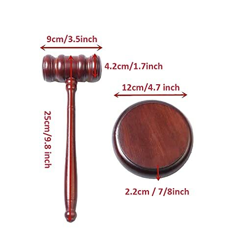 Handmade Wooden Gavel and Block Perfect for Judge, Lawyer, Auction Court,