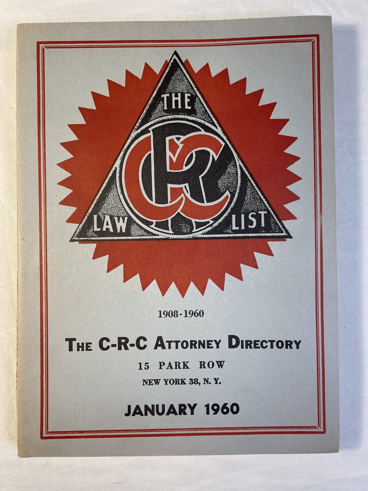The CRC Law List 1960 Attorney Directory ABA American Bar Association