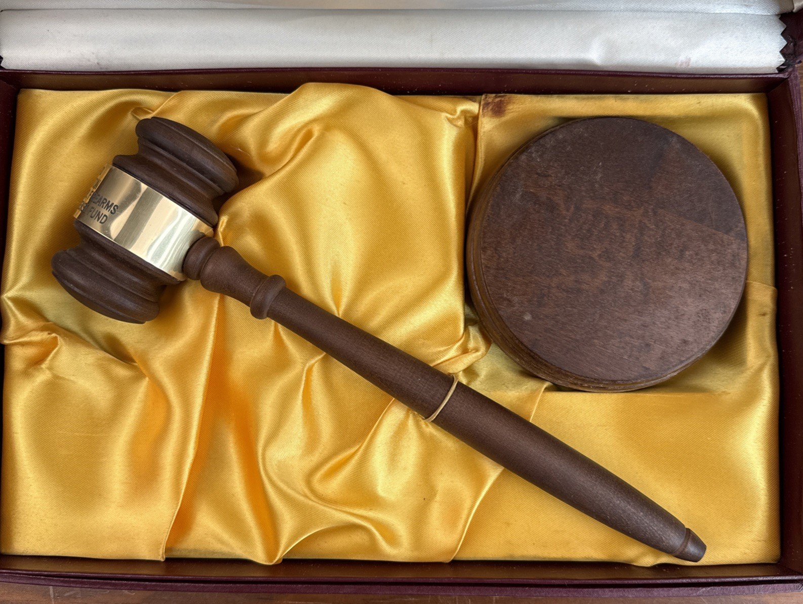 GAVEL Set In Box Wooden Firearms Civil Rights Legal Defense – Buell Carlton