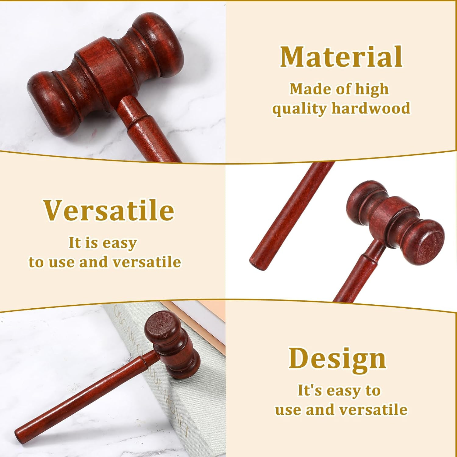 Wooden Courtroom Gavel Brown Handmade Wooden Gavel Auction Gavels Desk Accessori
