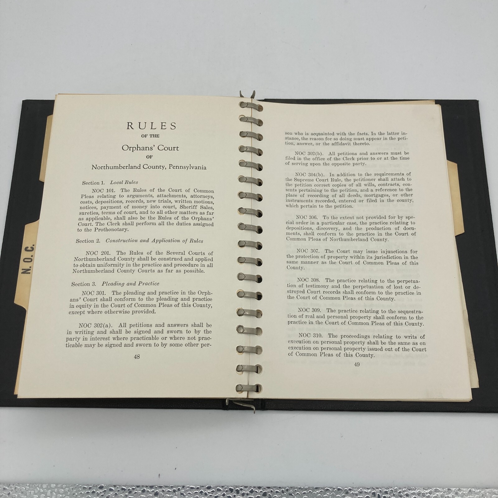 Rules Of Court Northumberland County Pennsylvania 1962 PA Law Book Orphans +More