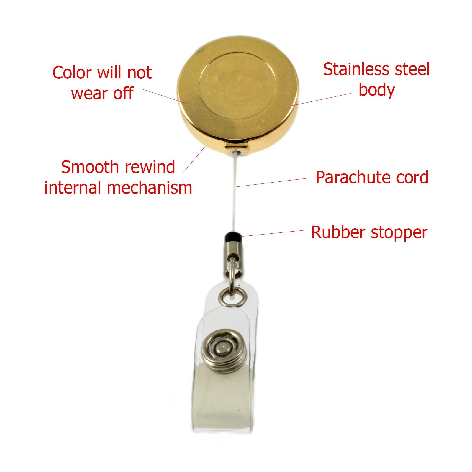 DOJ Justice Department Seal Retractable Security ID Card Holder Badge Reel