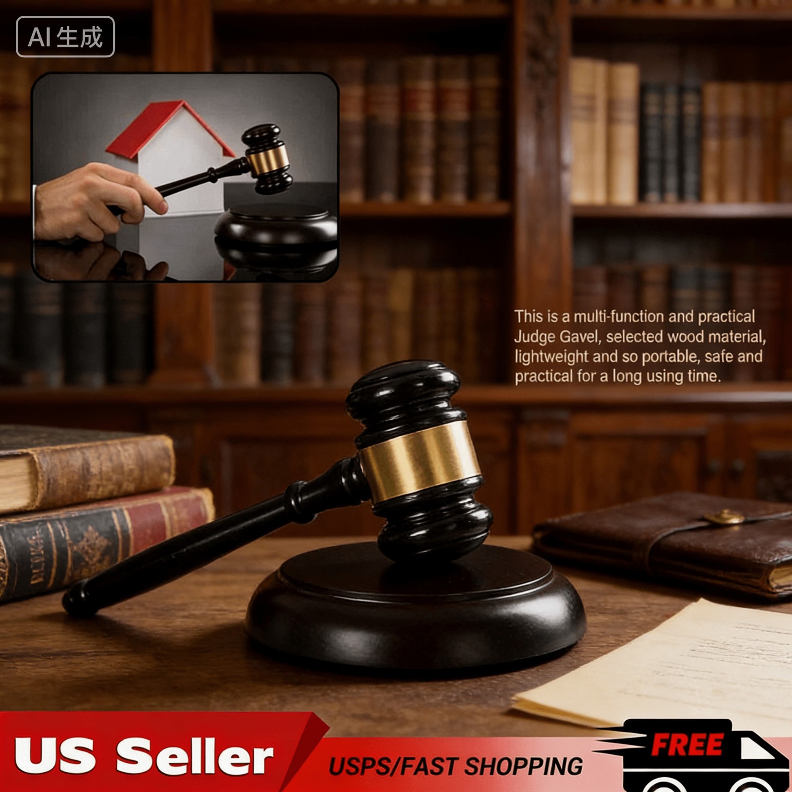 Sound-Infused Wooden Judge’s Gavel: A Must-Have for Attorney Auction Occasions!