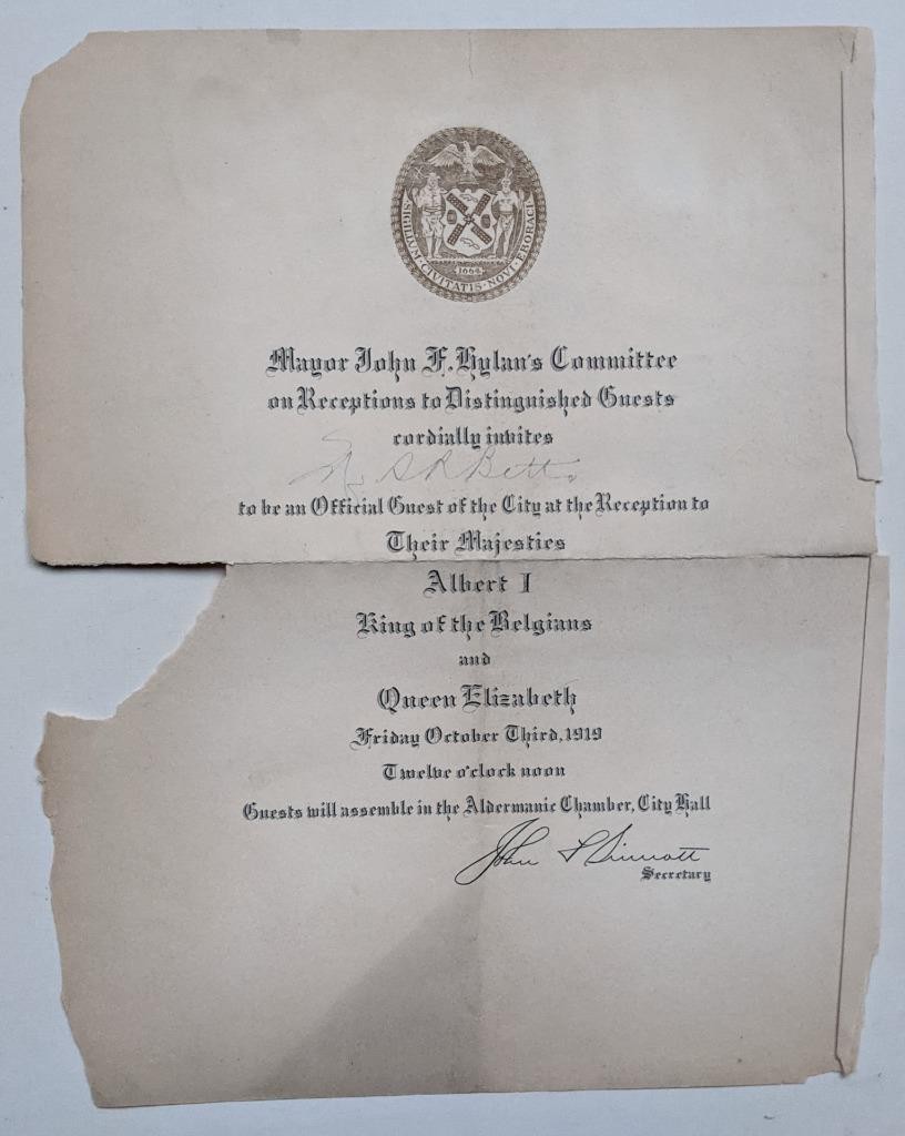 c1898-1925 SAMUEL R BETTS, JAMES R SHEFFIELD, EPHEMERA LOT w LETTERS & INVITES