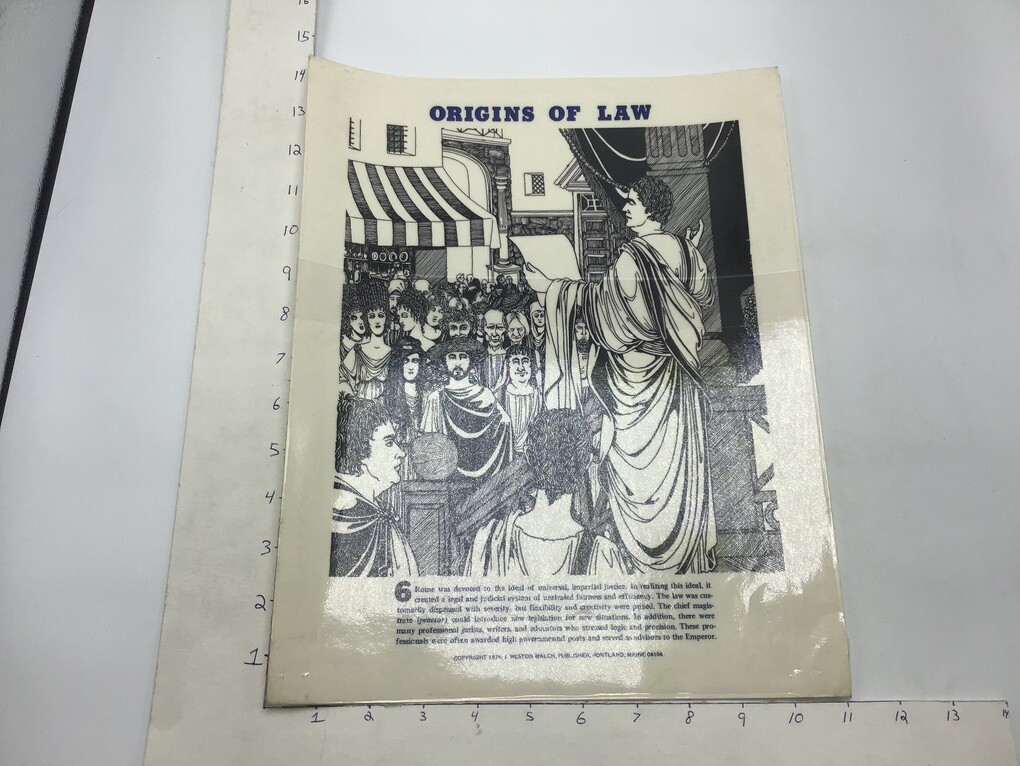 Original 1974 ORIGINS OF LAW Poster – ROME – J Weston Walch