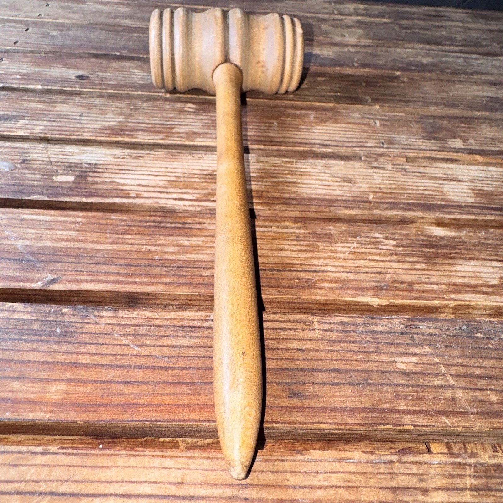 Vintage Wooden Gavel Judge Courtroom / Auctioneer’s Hammer 8.5” Legal Decor