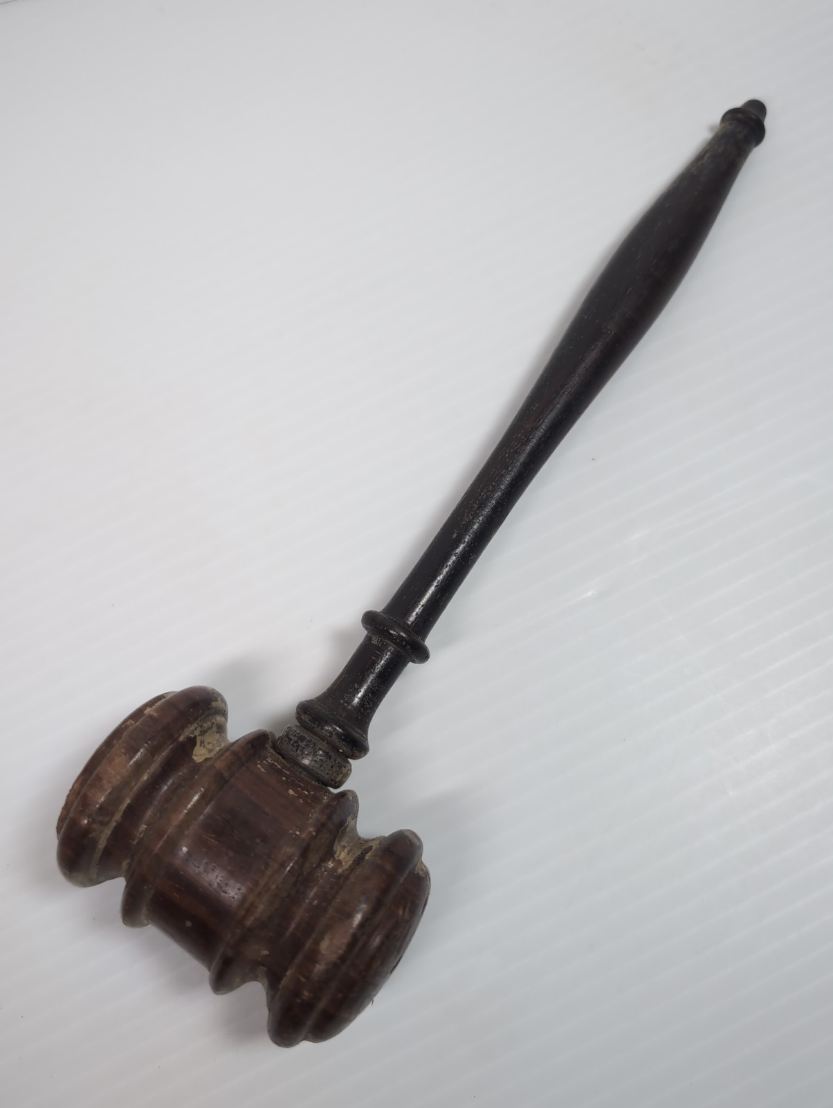 Vintage Hand Turned Wood Judges Gavel Antique Court Law Auctioneer Legal Mallet