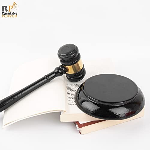 Handcrafted Wood Gavel & Round Sound Block Set – Judge Auction Court Accessory