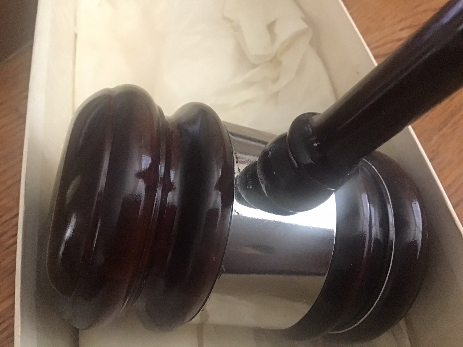 vintage sterling wooden gavel (marked 1952 and 1953 And Other Markings….)