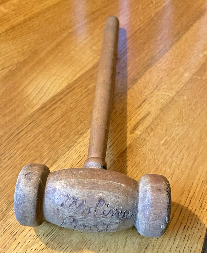 Rare Vintage Gavel. 1935 Moline Post 246 Written on Gavel. About 9.5″