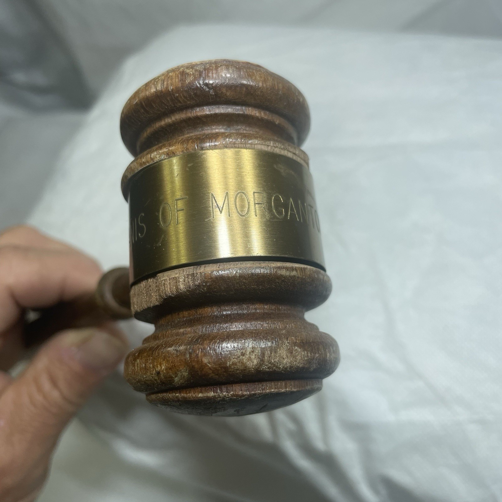 Vintage Kiwanis Wood Gavel Rare Authentic Blue Gold Seal 1.75″ Diameter 10″ Long