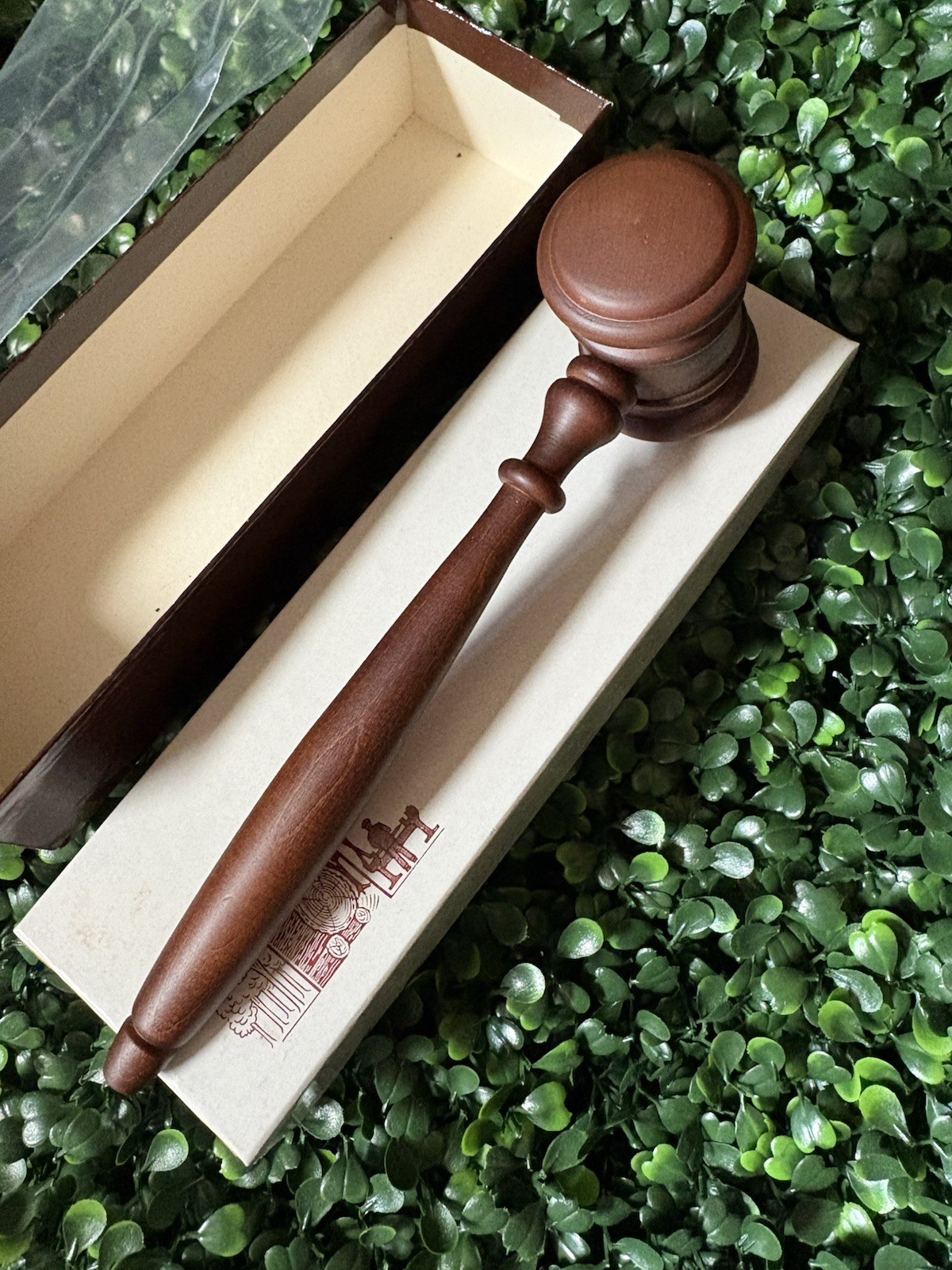 Vintage Wooden Gavel New In Box School Legal Art Home Decor Prop Theater Cosplay