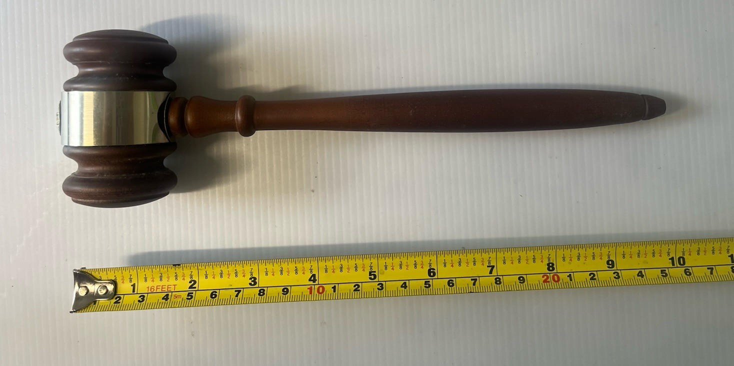 Vintage NIB Wood Wooden Gavel Judge Auctioneer 10” Sale!