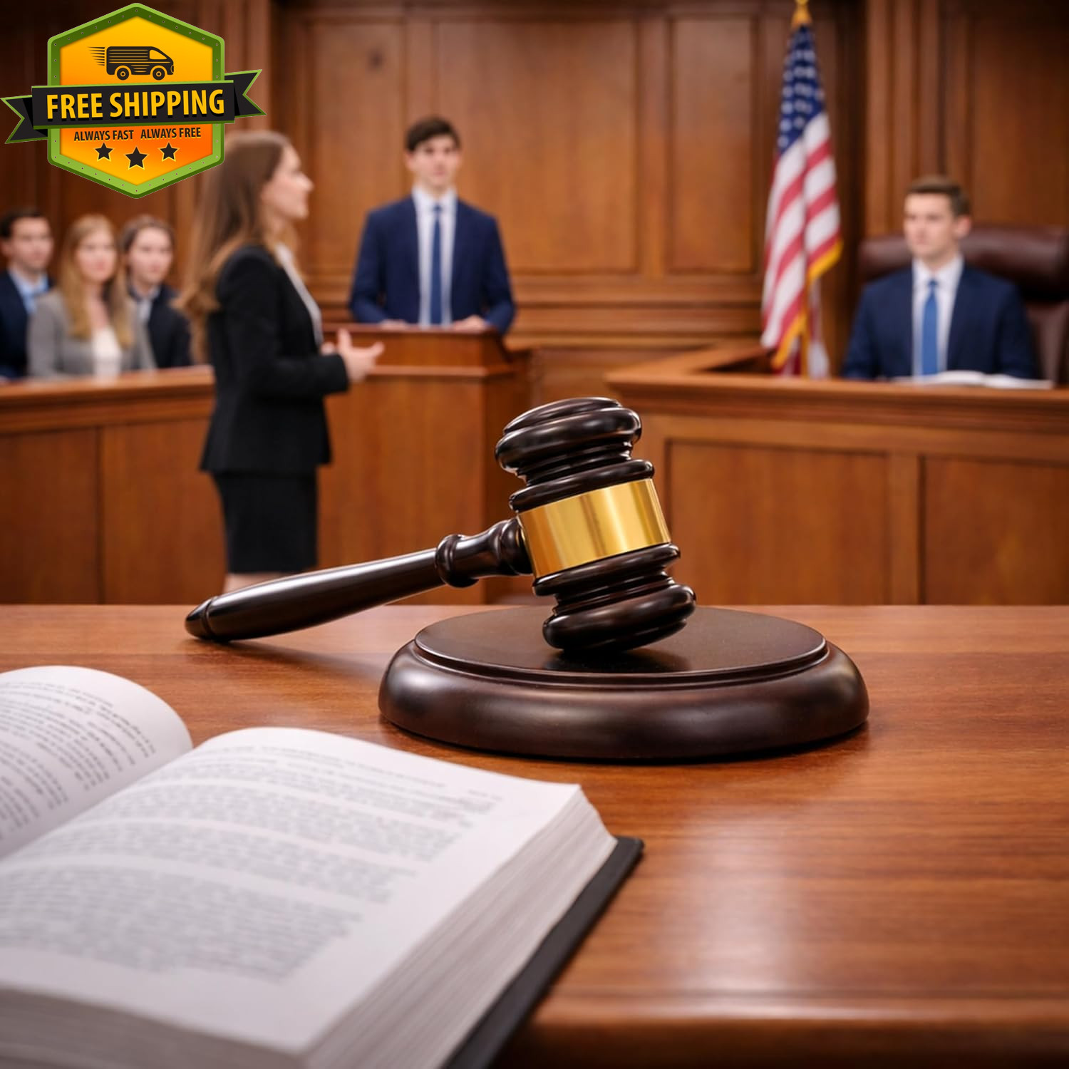 Judge Gavel Set Wooden Sound Block Auction Meeting HOA Court Hammer