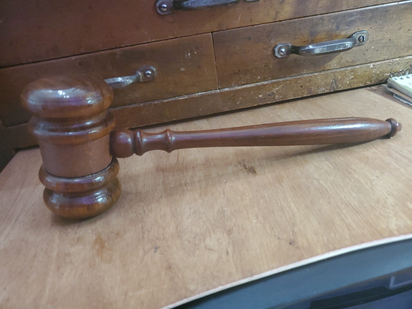 Judges Wood Gavel Authentic Wooden Judge Vintage Solid 10 Inches DX