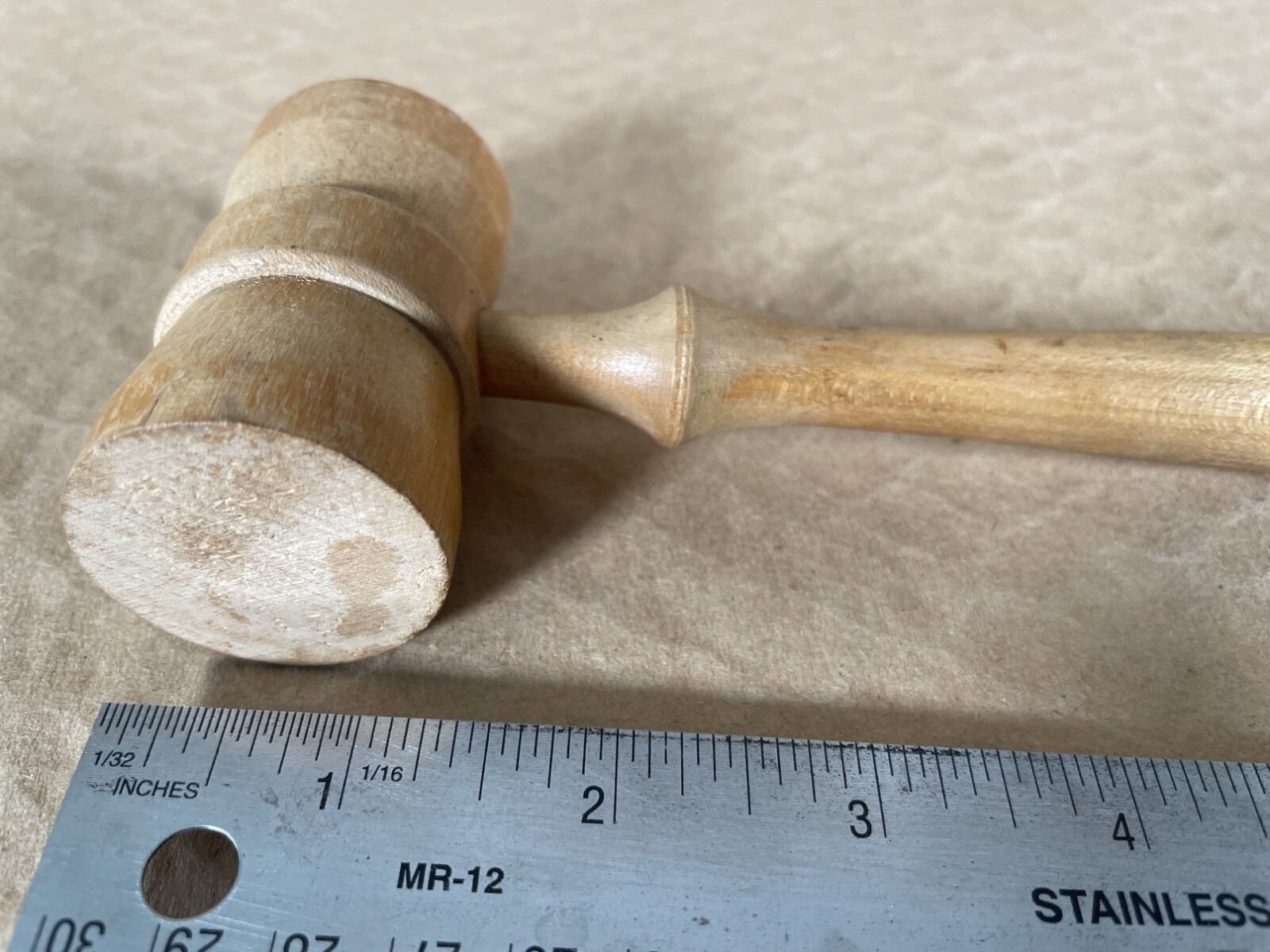 Blonde Light Color Natural turned Wood Gavel Small Mallet Legal Meeting 9 inches