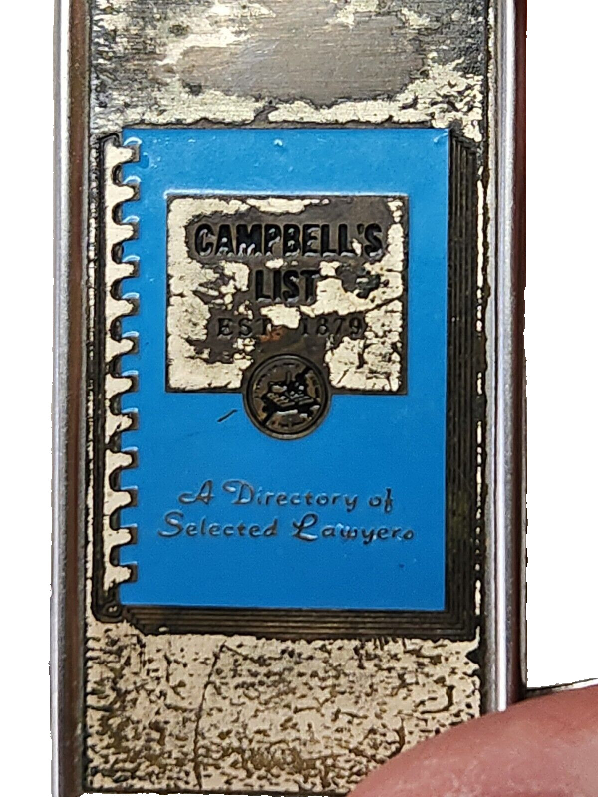 Vintage CAMPBELL’S LIST Directory of Selected Lawyers MONEY CLIP File Knife TOOL