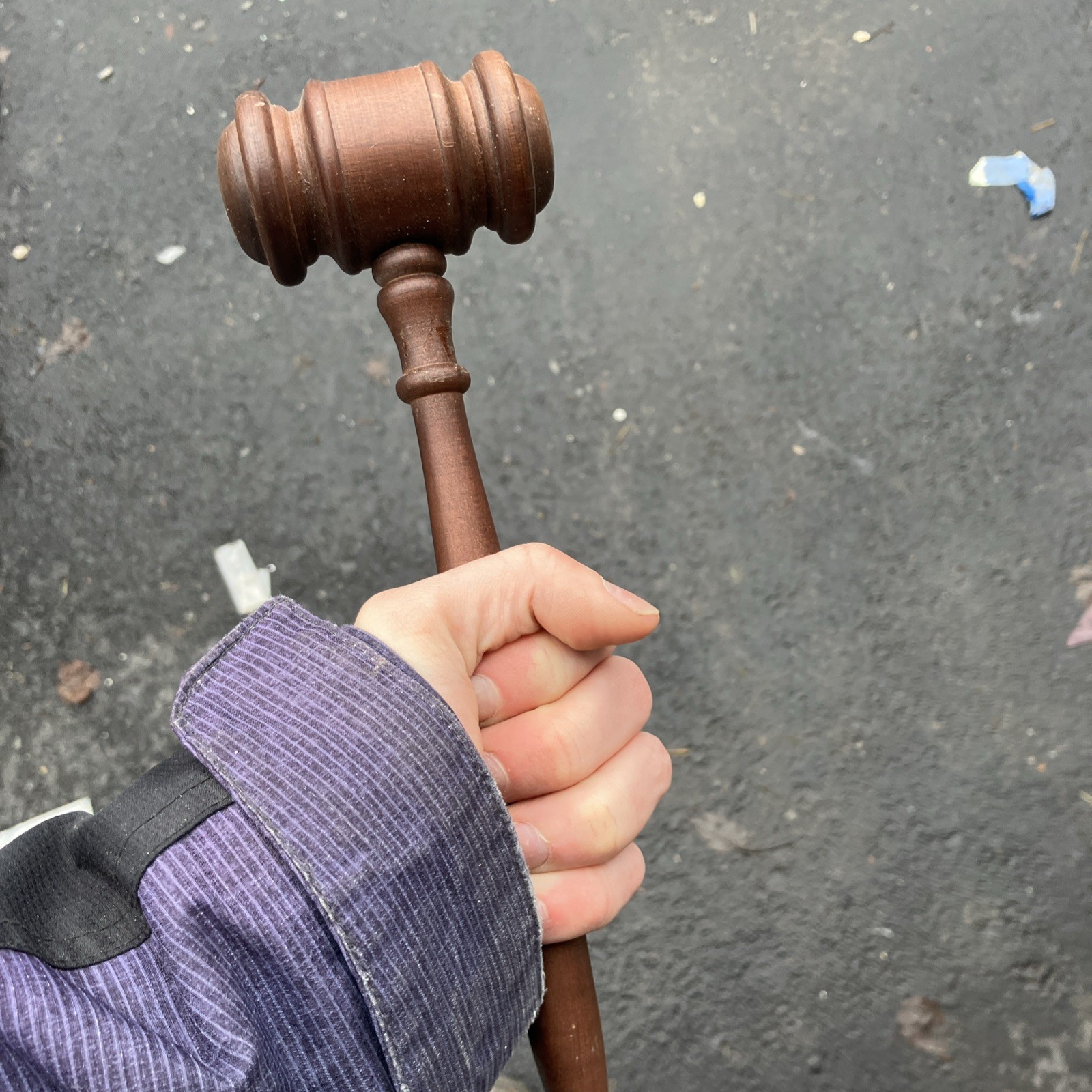 Wood-en Auctioneers Gavel 10” Inch Long Judge Brown B6